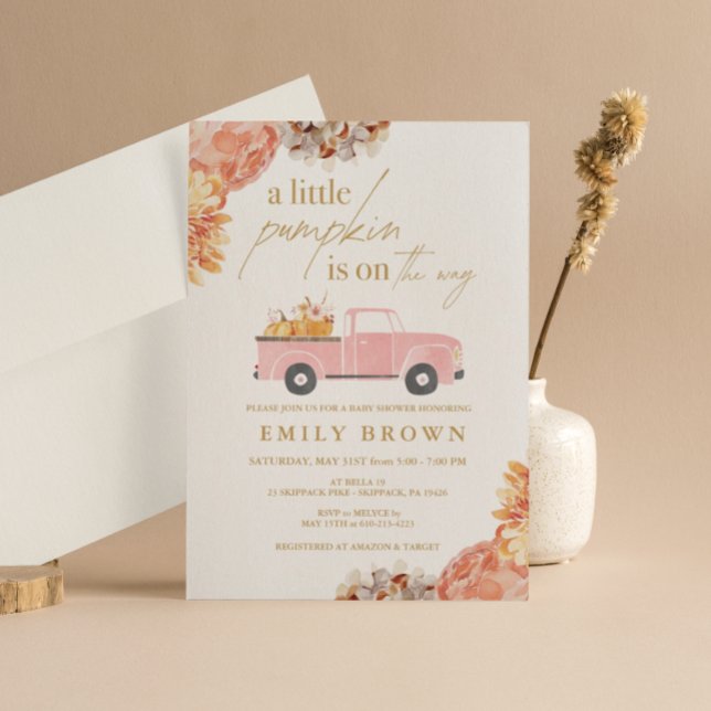 Invitación a Baby Shower Otoñal Niña Calabacita (Subido por el creador)