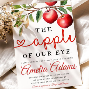Invitación a Baby Shower otoño, Apple Of Our Eye B