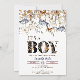 Invitación a Baby Shower otoño, niño bebé de otoño