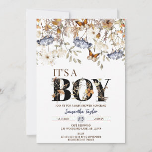Invitación a Baby Shower otoño, niño bebé de otoño