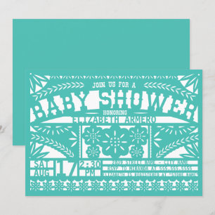 Invitación a Baby Shower Papel Picado