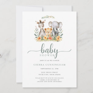 Invitación a Baby Shower para animales