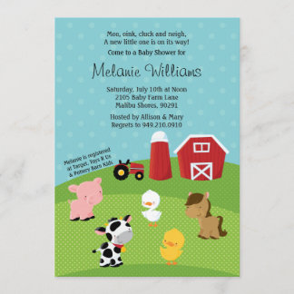Invitación a Baby Shower para animales de corral