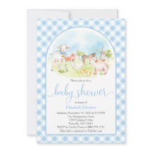 Invitación a Baby Shower para animales de granja