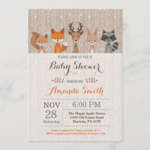 Invitación a Baby Shower para animales de la regió