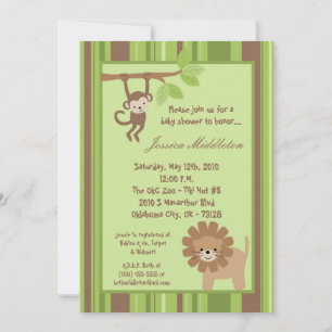 Invitación a Baby Shower para animales de la selva