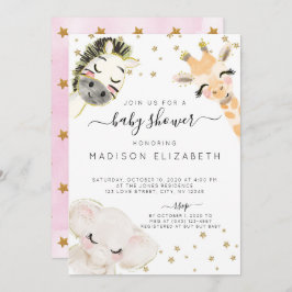 Invitación a Baby Shower para animales de Safari d