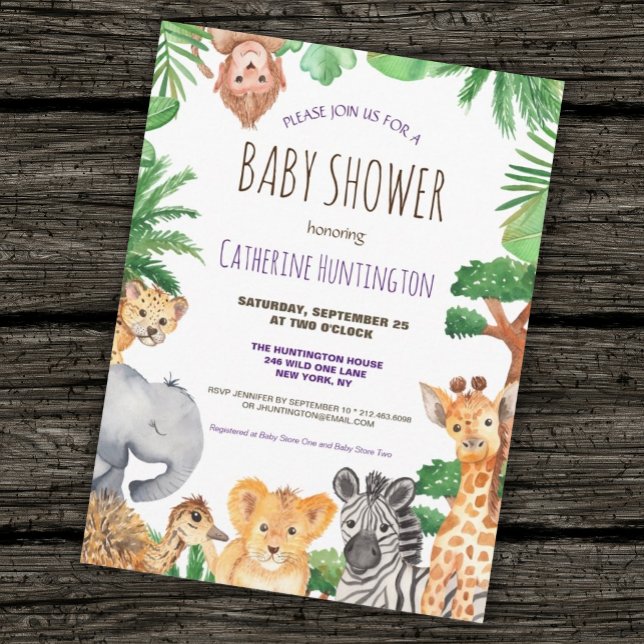 Invitación a Baby Shower para animales de Safari d (Subido por el creador)