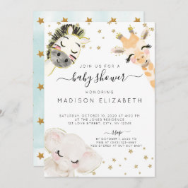 Invitación a Baby Shower para animales de Safari d