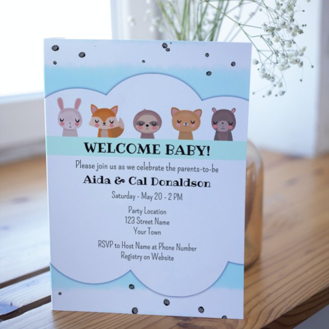 Invitación a Baby Shower para animales dulces (Subido por el creador)