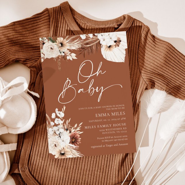 Invitación a Baby Shower para bebé boho Oh bebé (Subido por el creador)