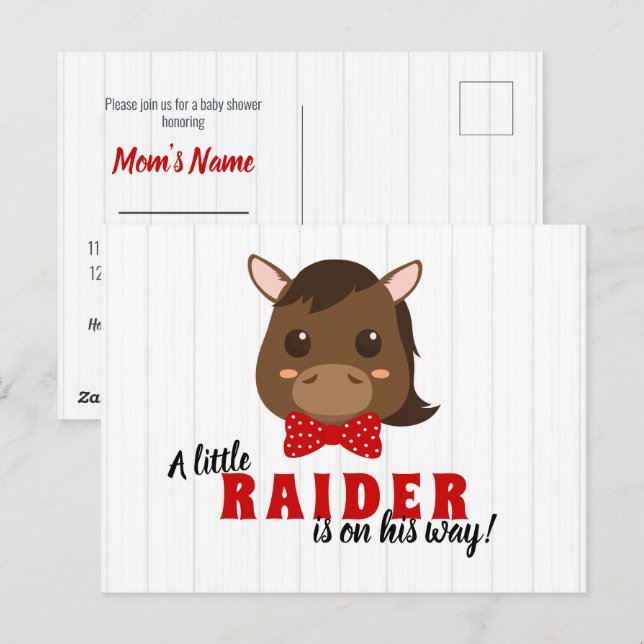 Invitación a Baby Shower para bebé de caballo (Anverso / Reverso)