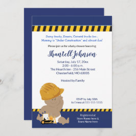 Invitación a Baby Shower para bebé de construcción