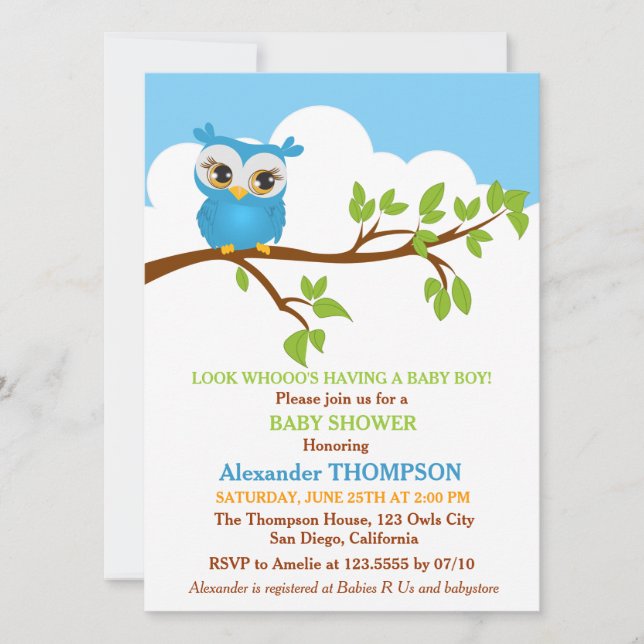 Invitación a Baby Shower para bebé dulce (Anverso)