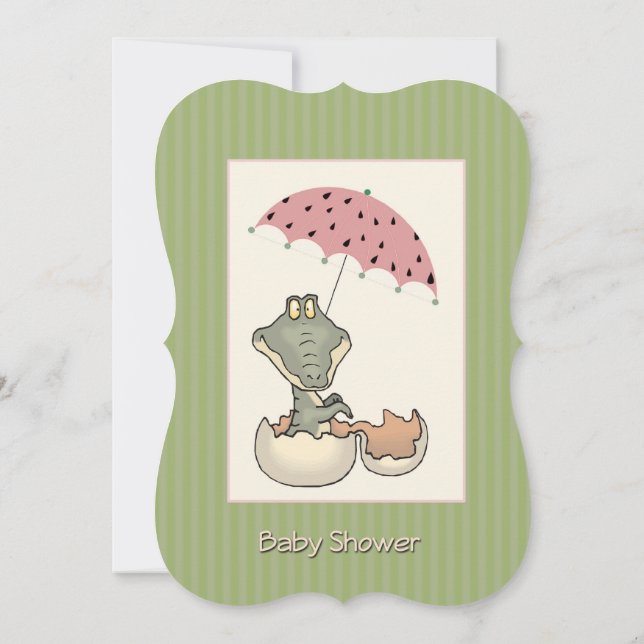 Invitación a Baby Shower para bebe-lagarto (Reverso)