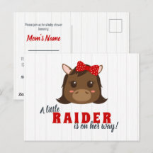 Invitación a Baby Shower para bebé niña de caballo