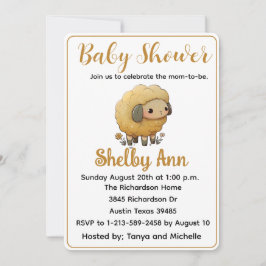 Invitación a Baby Shower para bebé ovino