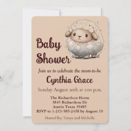 Invitación a Baby Shower para bebé ovino