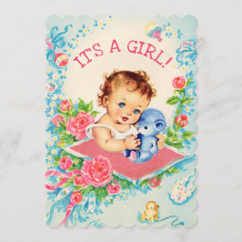 Invitación a Baby Shower para bebe y Rosas de colo