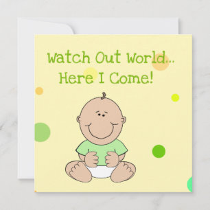 Invitación a Baby Shower para bebés neutros y verd