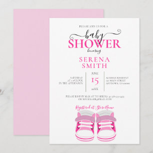 Invitación a BABY SHOWER para bebes rosadas