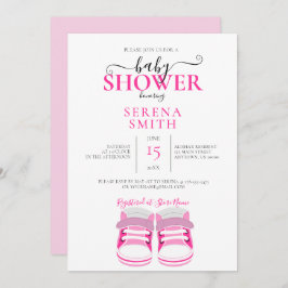 Invitación a BABY SHOWER para bebes rosadas