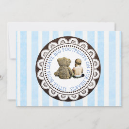 Invitación a Baby Shower para bebes y ositos de pe