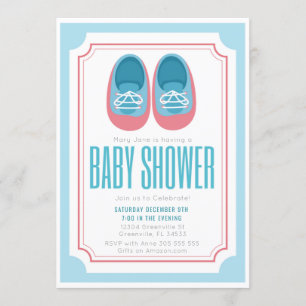 Invitación a Baby Shower para bebes zapatillas