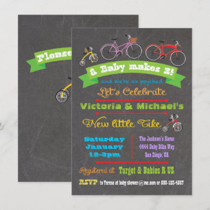 Invitación a Baby Shower para bicicletas de Chalkb