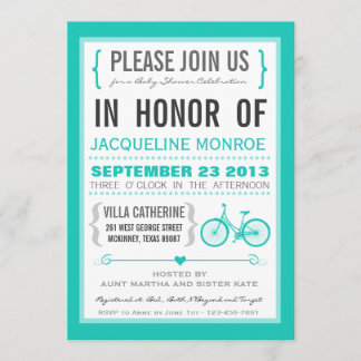 Invitación a Baby Shower para bicicletas de moda C