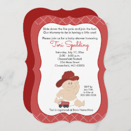 Invitación a Baby Shower para bombero bebé