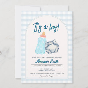 Invitación a Baby Shower para botellas de leche de