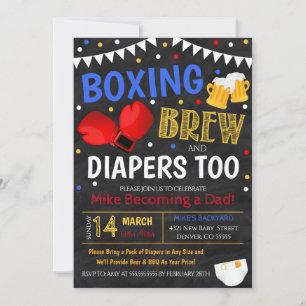 Invitación a Baby Shower para boxeo y cerveza