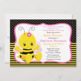 Invitación a Baby Shower para Chica de abejas
