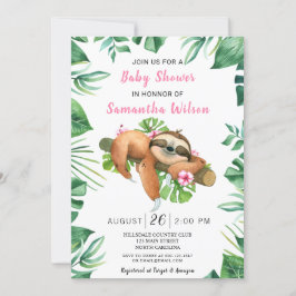 Invitación a Baby Shower para Chica floral rosa de