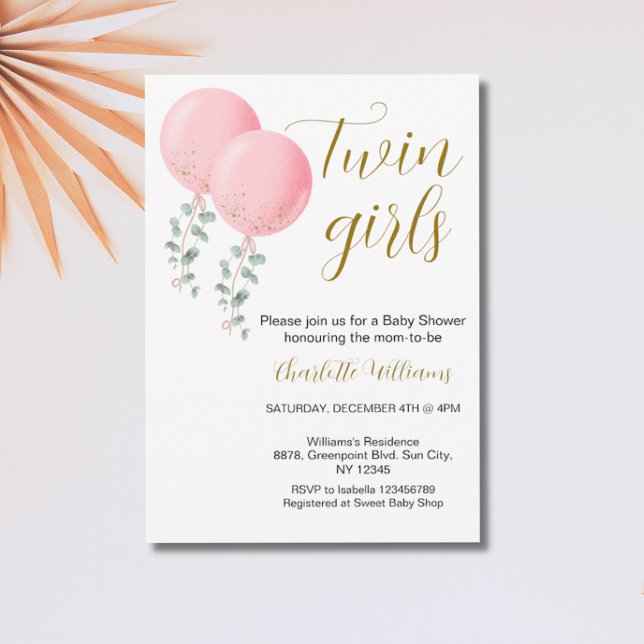Invitación a Baby Shower para Chicas gemelos (Subido por el creador)