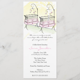 Invitación a Baby Shower para Chicas gemelos - Cun