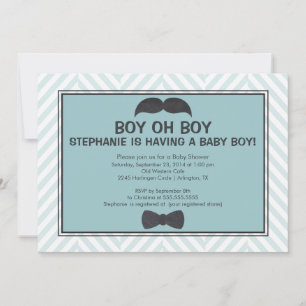 Invitación a Baby Shower para chicos de bigote