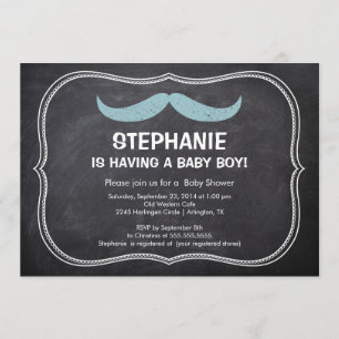 Invitación a Baby Shower para chicos de bigote