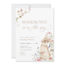 Invitación a Baby Shower para conejo de primavera