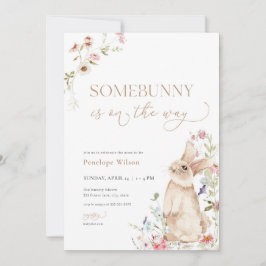 Invitación a Baby Shower para conejo de primavera