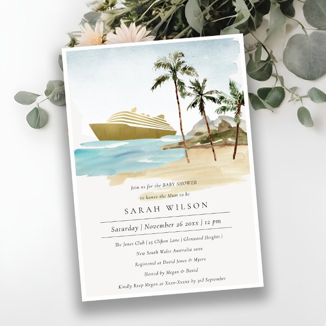 Invitación a Baby Shower para crucero de palma tro (Subido por el creador)