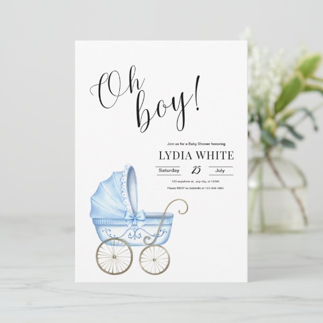 Invitación a Baby Shower para cuna de bebé, invita (Anverso de pie)