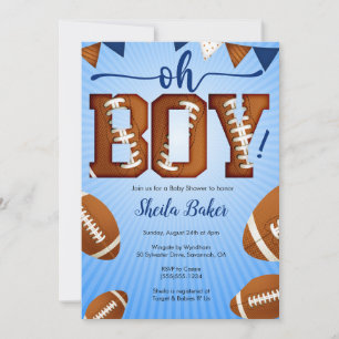Invitación a Baby Shower para deportes de fútbol -