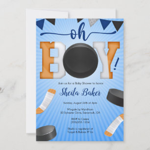 Invitación a Baby Shower para deportes de hockey -