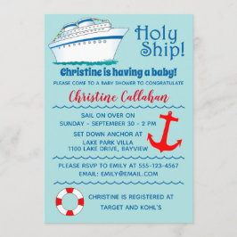 Invitación a Baby Shower para el Barco Santo de pe