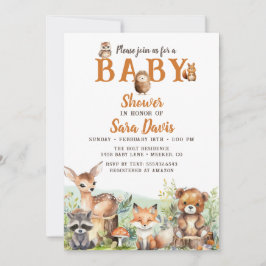 Invitación a Baby Shower para el bebé de Woodland