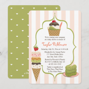 Invitación a Baby Shower para el Crema de Hielo y 