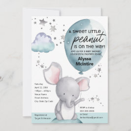 Invitación a Baby Shower para el Elefante de Agua 