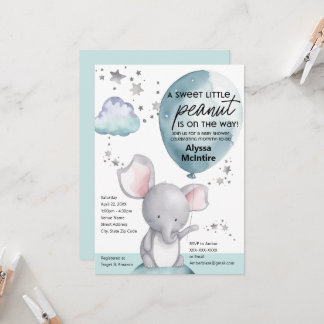 Invitación a Baby Shower para el Elefante de Agua